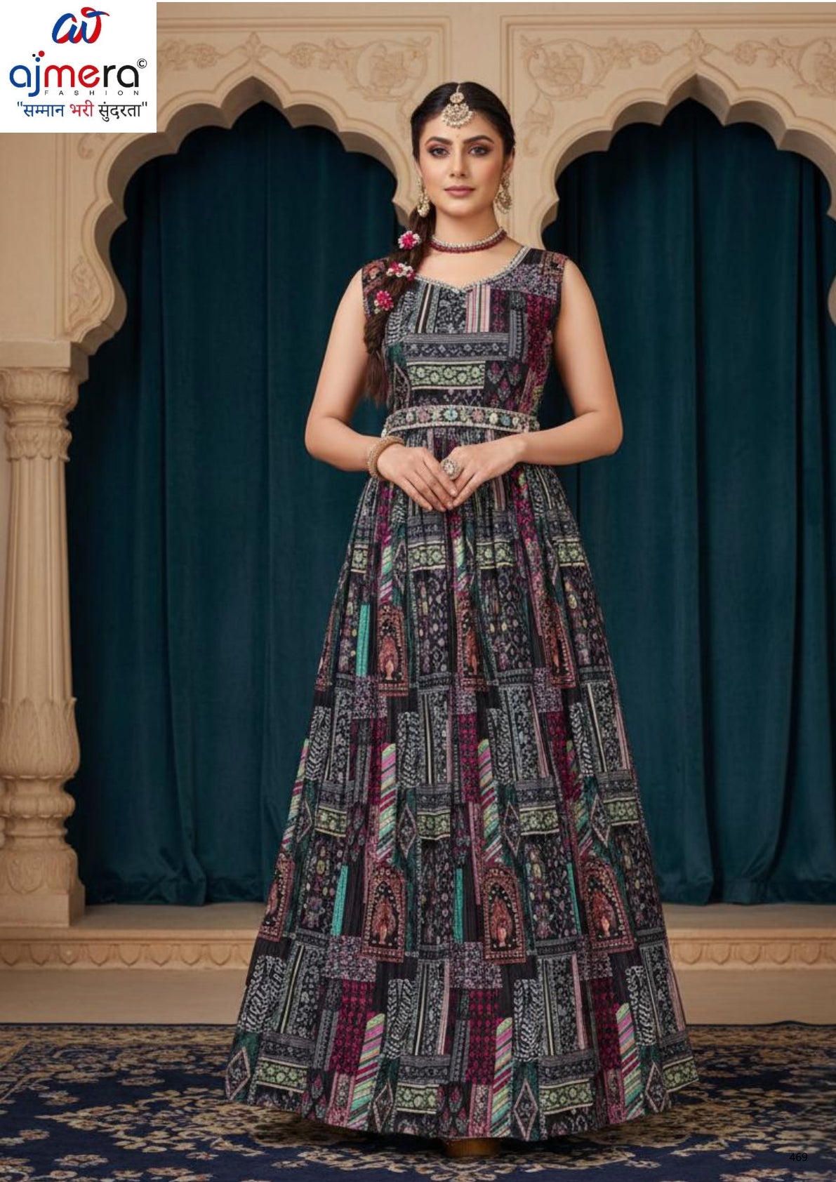 Elegant Designer Chinon Party Wear Gown for Women | KRU-2904