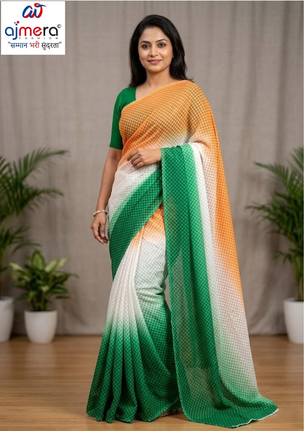 Exclusive Printed Saree with Blouse Piece for Elegant Ethnic Look  | YDP-HINDUSTAN