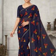 Fancy Print Loose Saree with Blouse for Premium Ethnic and Traditional Wear | BMS-CHIRAG