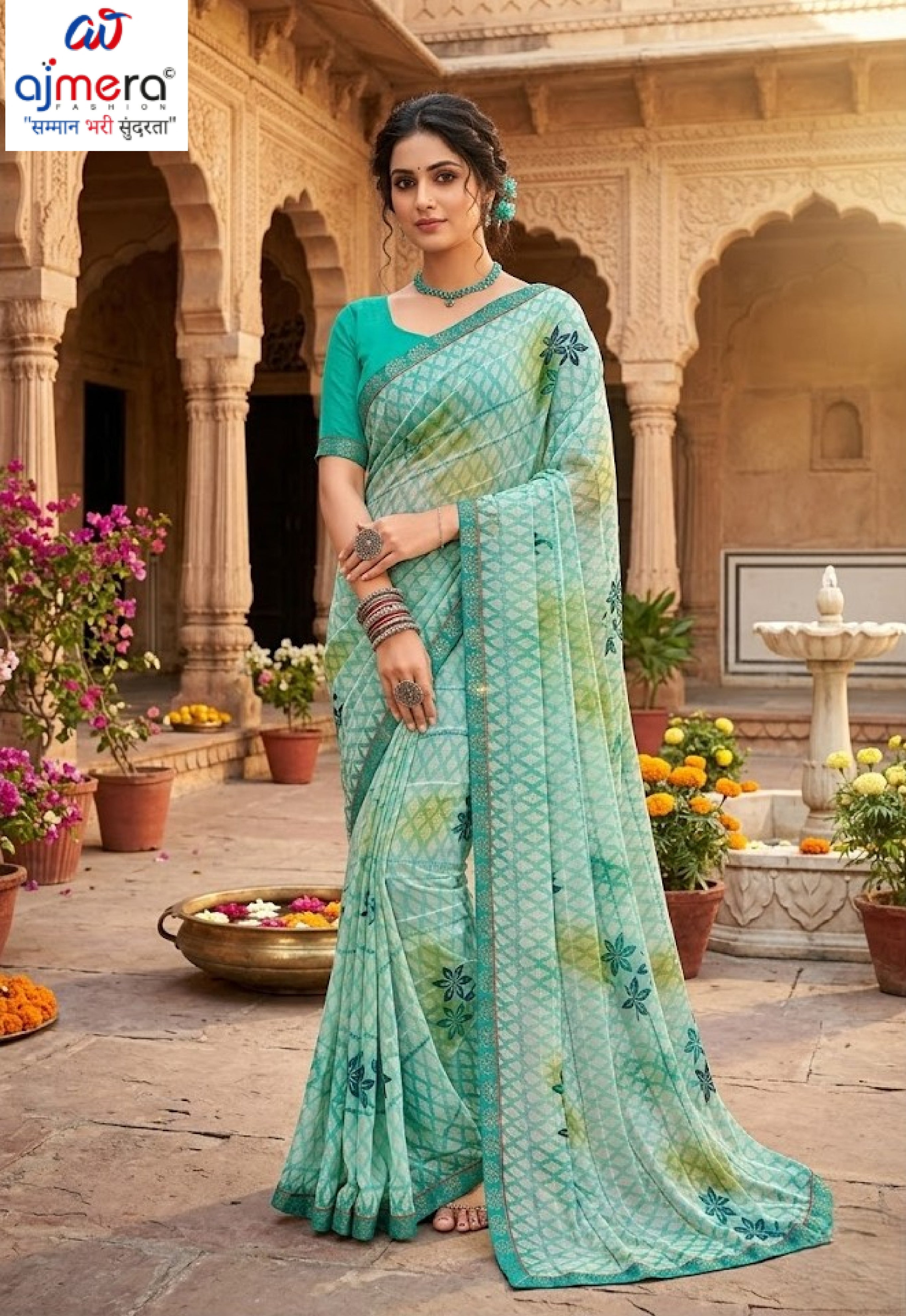 Designer Printed Saree with Blouse Piece for Special Occasions | PRM-PARI