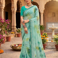 Designer Printed Saree with Blouse Piece for Special Occasions | PRM-PARI