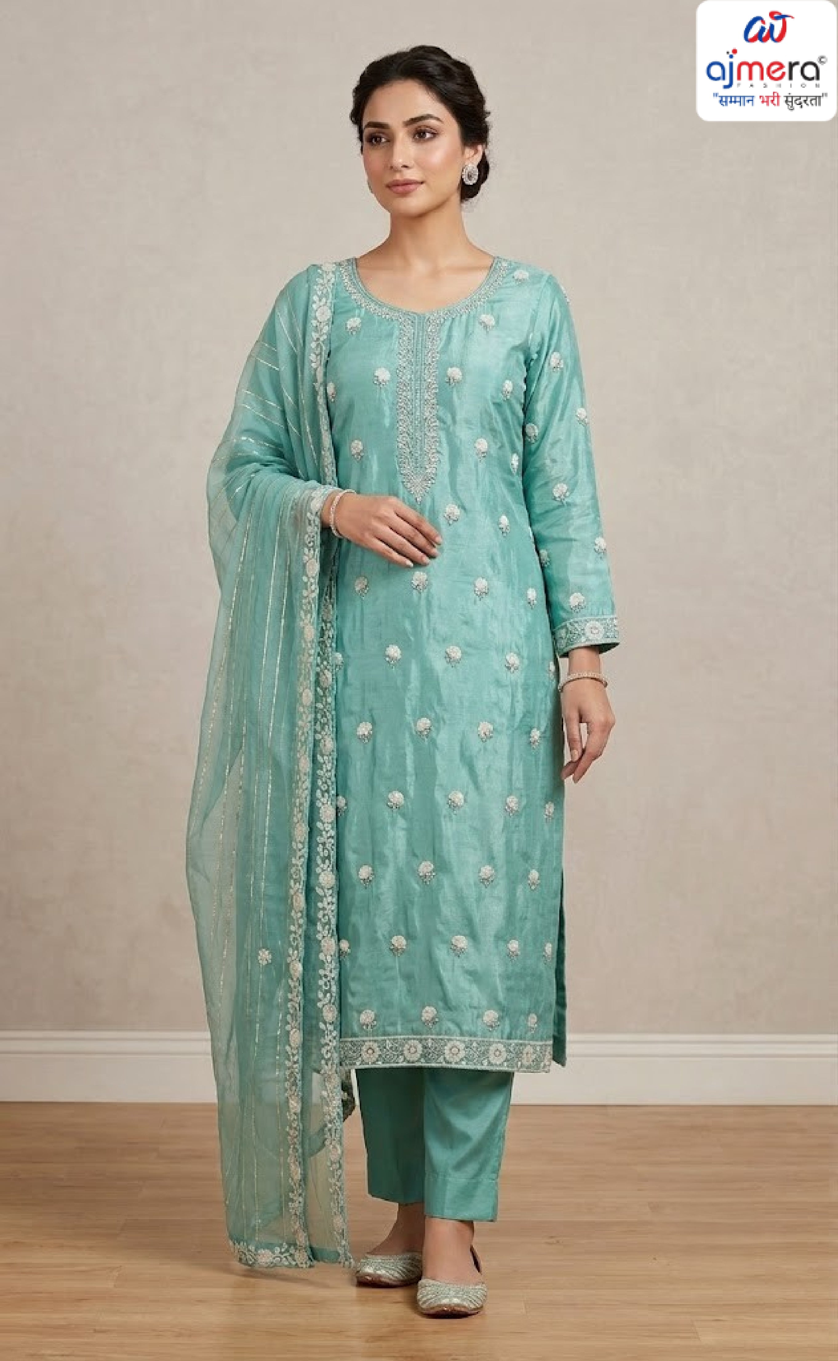 Luxury Glass Organza Unstitched Suit Set | VAA-THE COMPANY