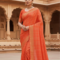 Stylish Rapier Silk Matching Saree Without Blouse | RVR-TANA-TAN
