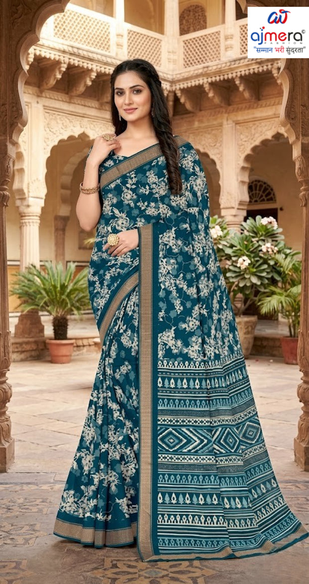 Designer Printed Saree with Blouse Piece for Special Occasions | GLC-ROYAL LADY