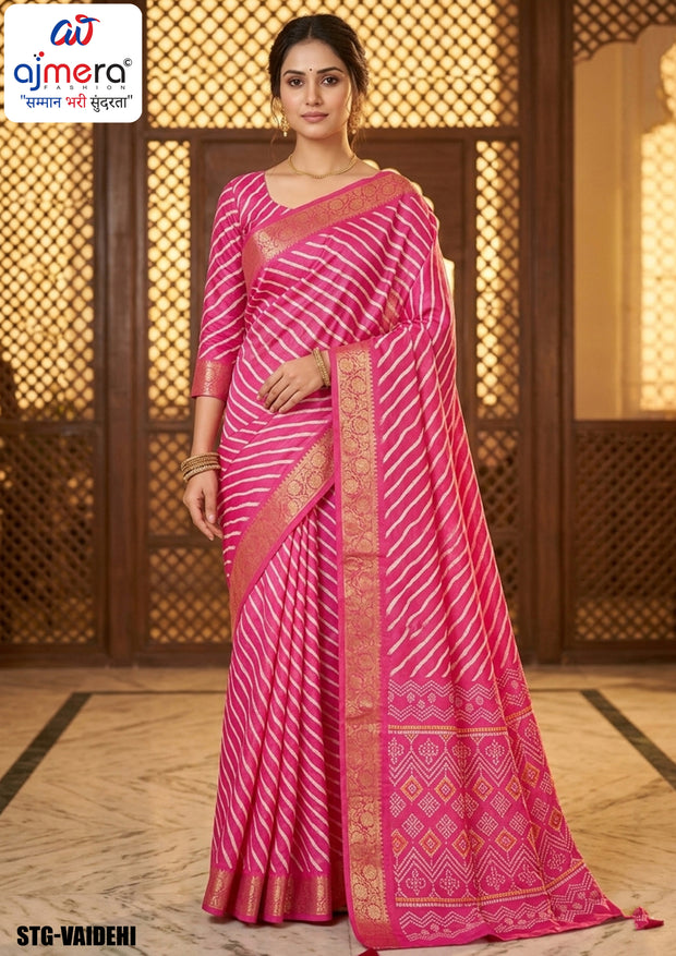Silk Digital Printed Saree with Blouse Piece for Premium Ethnic and Traditional Wear | STG-VAIDEHI