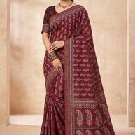 Digital Print Silk Saree with Blouse Piece for Premium Ethnic and Traditional Wear | STG-PAMPA