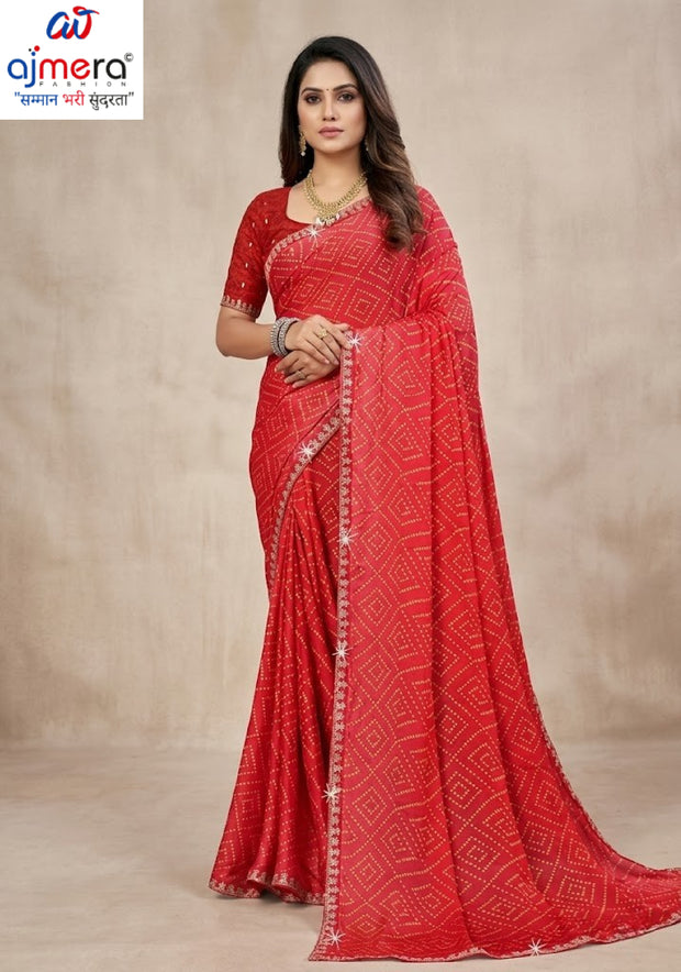 Elegant Printed Saree with Designer Blouse Piece for Festive Wear  | SSR-SATYALAXMI