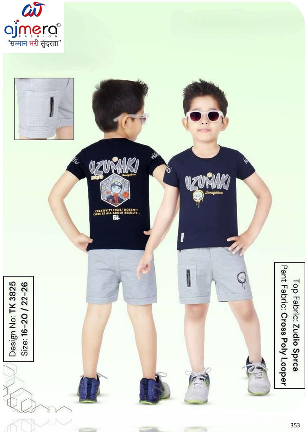 Kids T-Shirt & Pant Set Wholesale in Surat | TBA-3825-16X20