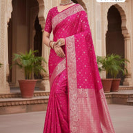 Elegant Jacquard Silk Saree with Designer Blouse Piece for Festive Elegance | MTE-25112