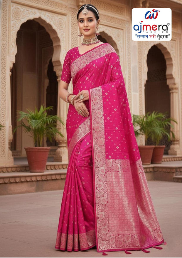 Elegant Jacquard Silk Saree with Designer Blouse Piece for Festive Elegance | MTE-25112