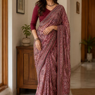 Premium Printed Saree with Matching Blouse Piece for Ethnic Elegance | SGR-NIKITA