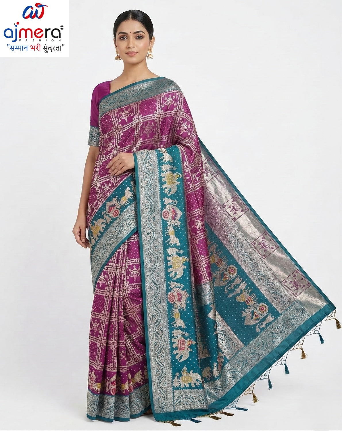 Fashionable Jacquard Silk Saree with Blouse Piece for Special Events | HLO-RAJSHREE-3