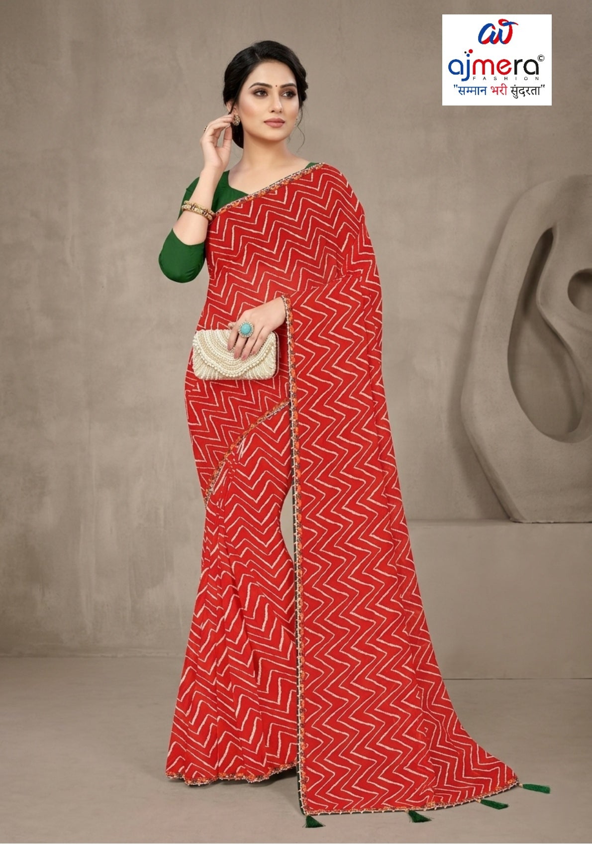 Chic Printed Saree with Blouse Piece for Sophisticated Ethnic Style  | JS-NIKITA