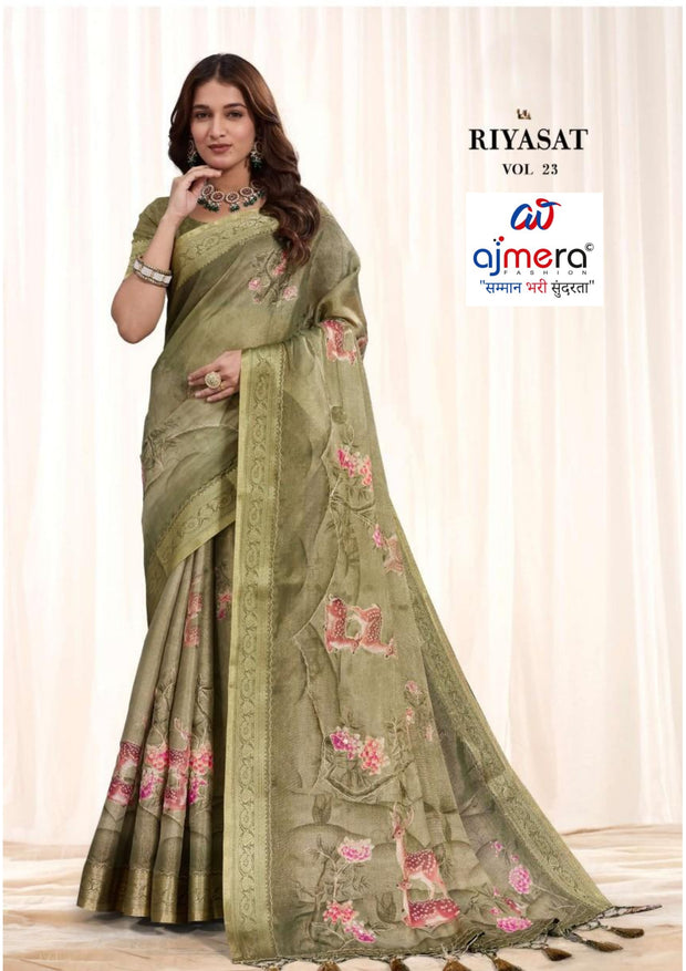 Premium Printed Saree with Matching Blouse Piece for Ethnic Elegance | RMF-RIYASAT VOL-23