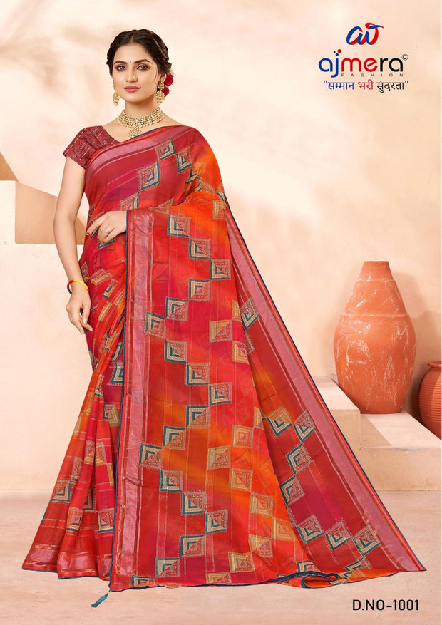 Graceful Printed Saree with Blouse Piece for Modern Ethnic Fashion | SNR-NAVJYOTI