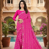Georgette Print Loose Saree with Blouse for Premium Ethnic and Traditional Wear | TD-NAARI