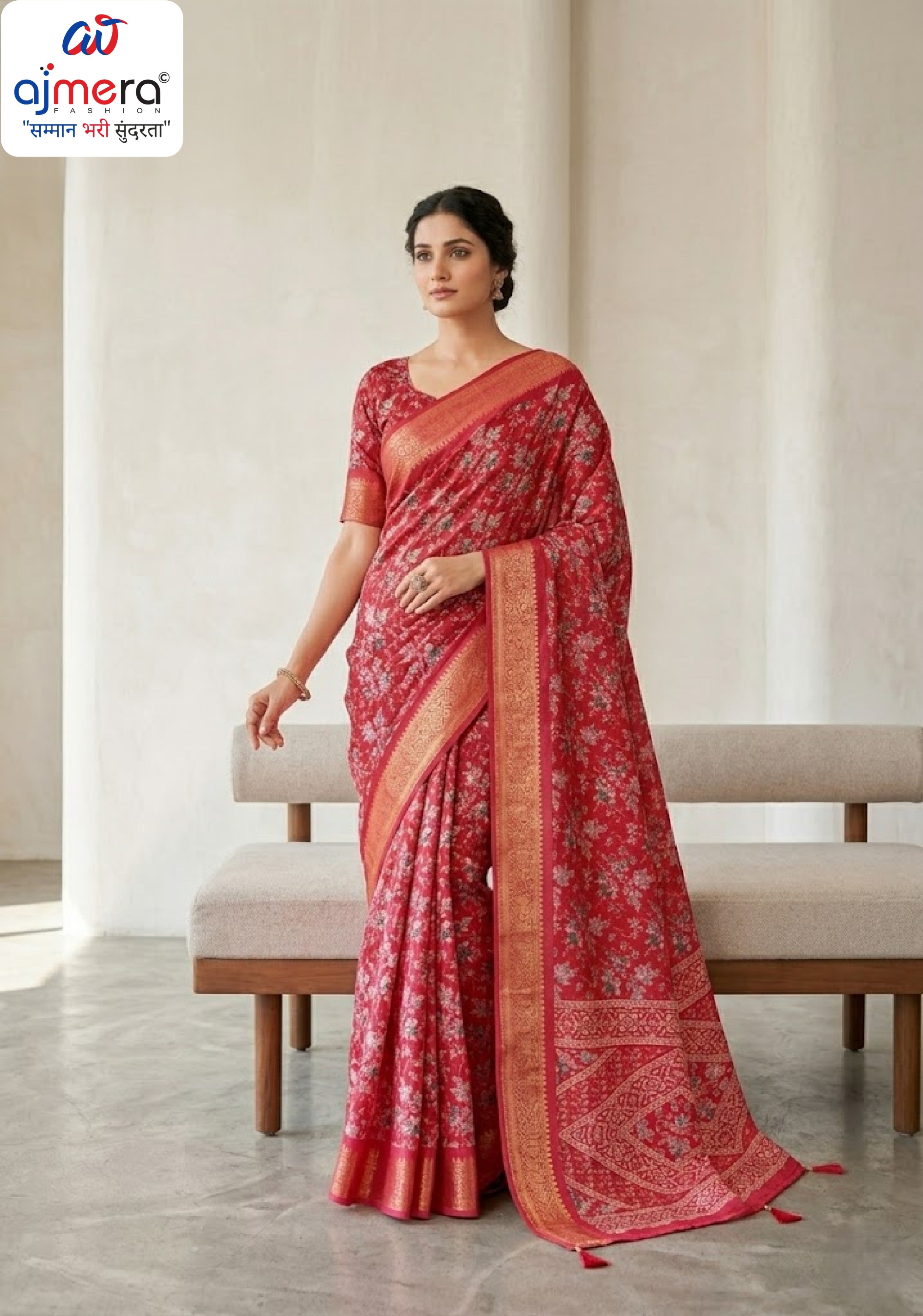 Exclusive Printed Saree with Blouse Piece for Elegant Ethnic Look | VER-NEELAM-48480