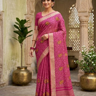 Apricot Linen Saree with Blouse for Premium Ethnic and Designer Wear | ALL-APRICOT-62
