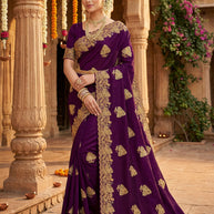 Chiffon Jacquard Dyed Matching Saree with Blouse Piece for Premium Ethnic and Traditional Wear | PHL-AVANTIKA-4
