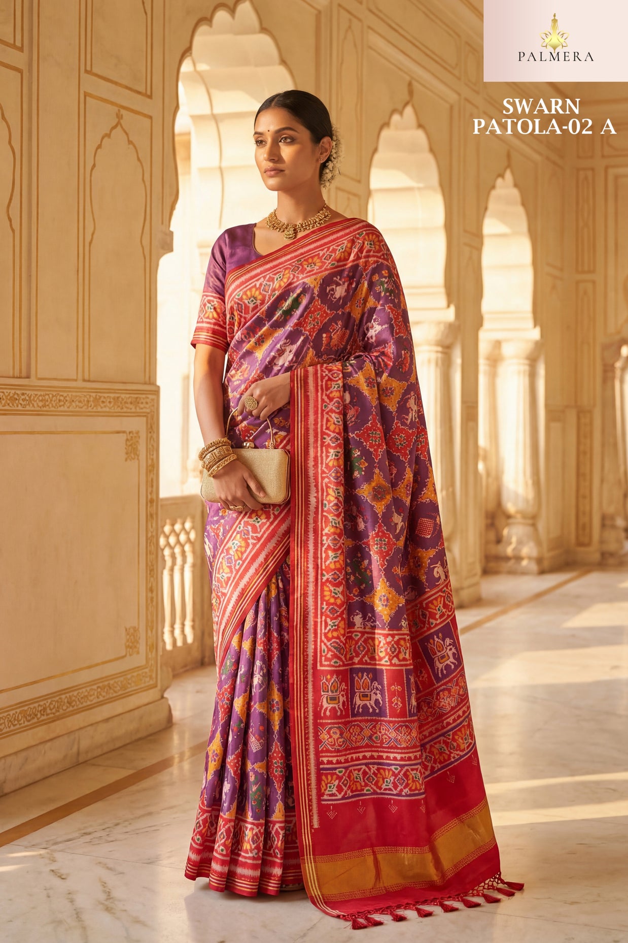 Palmera Saree Manufacturer and Palmera Saree Supplier | ALL-SWARN PATOLA-02