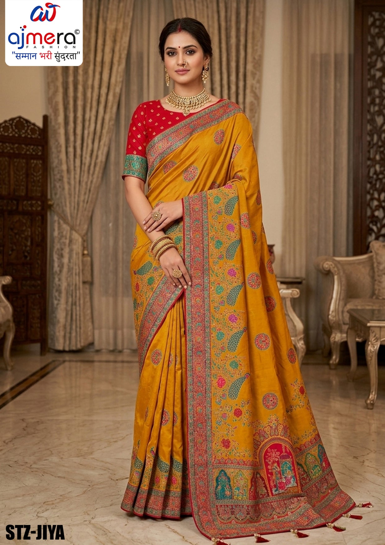 Artistic Texture Jacquard Silk Saree With Blouse Piece | STZ-JIYA