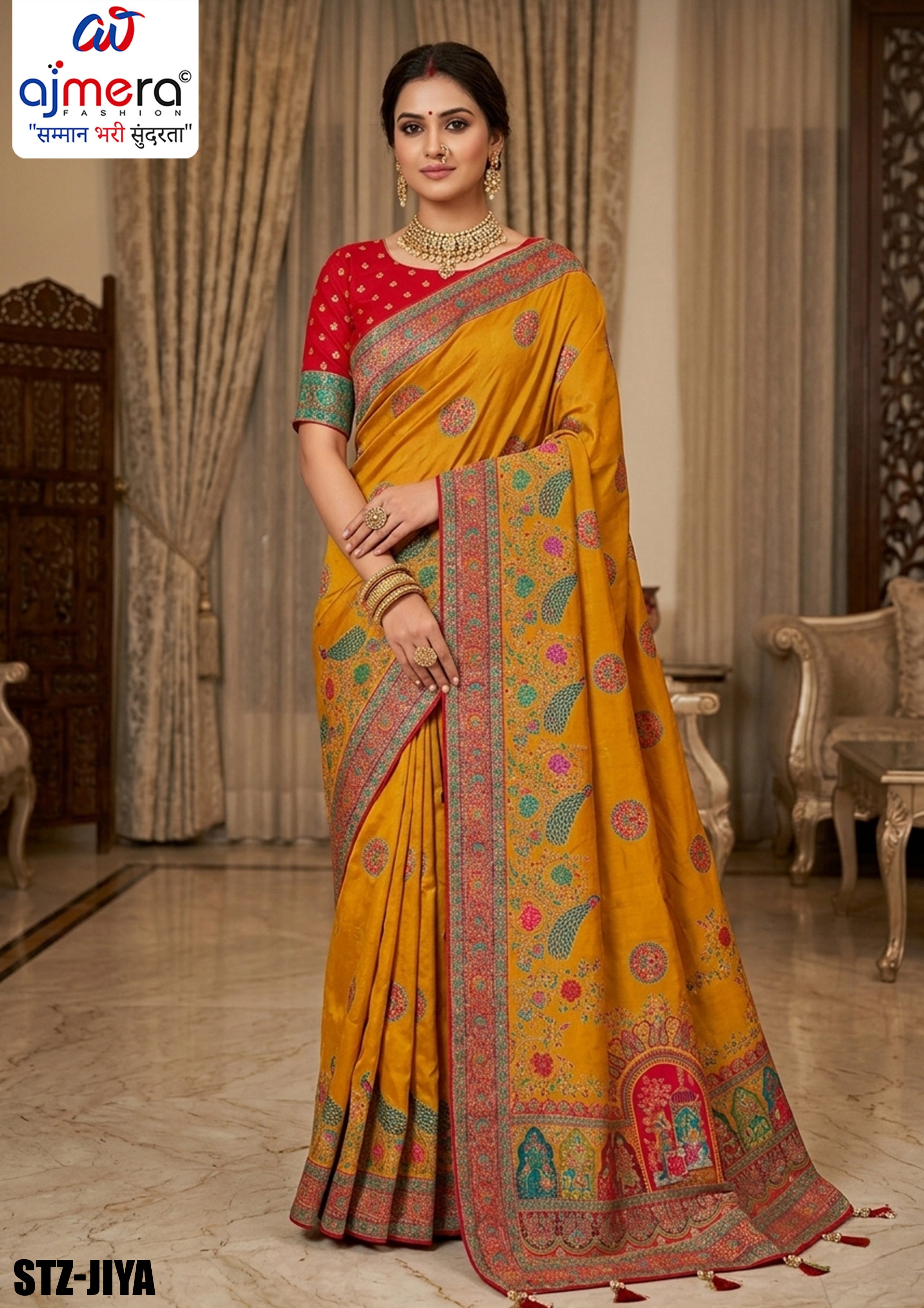 Artistic Texture Jacquard Silk Saree With Blouse Piece | STZ-JIYA