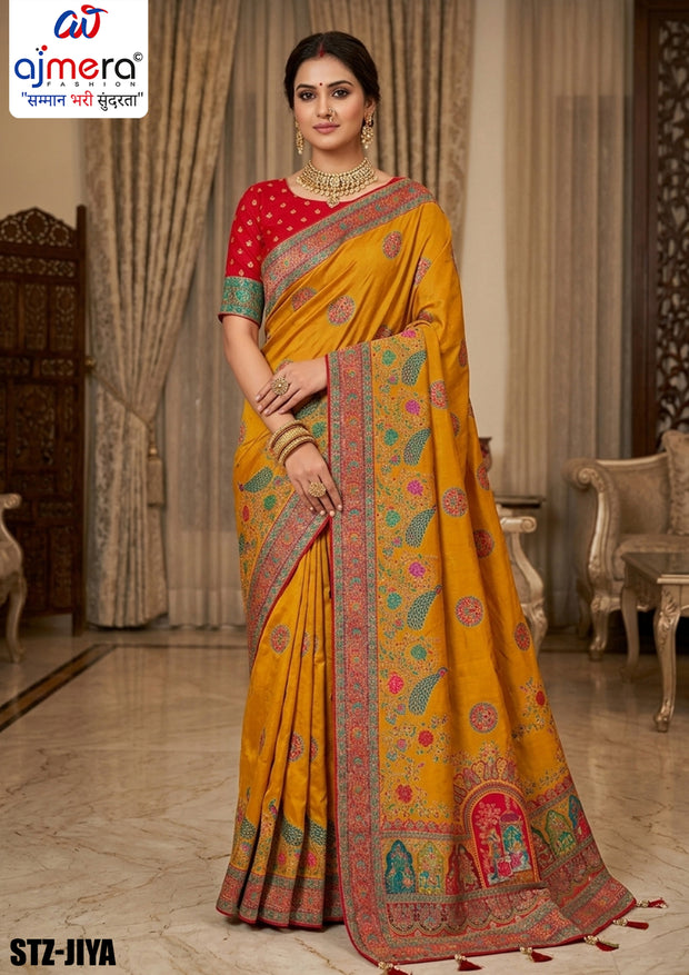 Artistic Texture Jacquard Silk Saree With Blouse Piece | STZ-JIYA