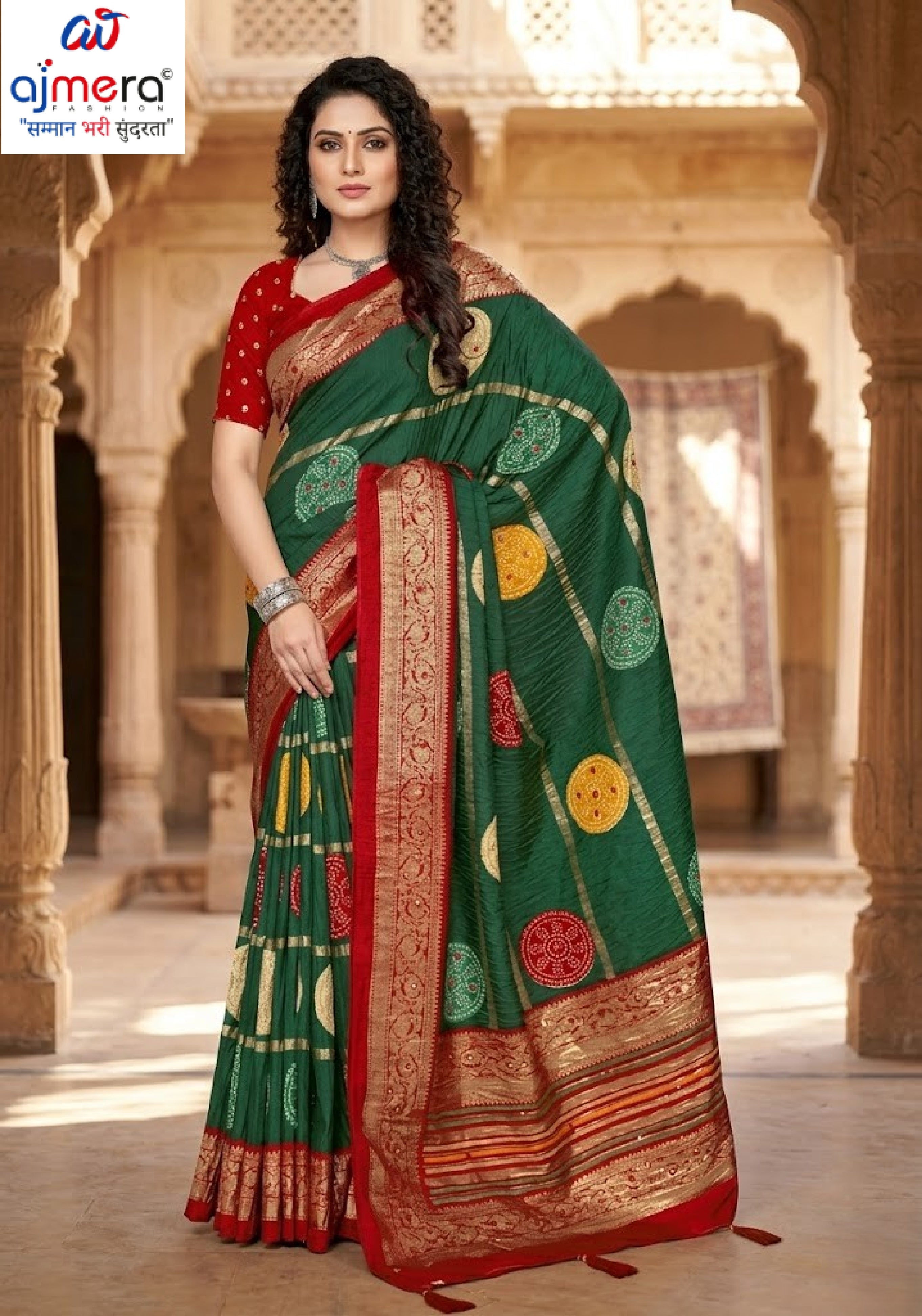 Premium Printed Saree with Matching Blouse Piece for Ethnic Elegance  | VER-BANJARAN-43342