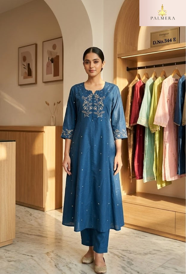 Elegant Designer Palmera Kurti Set for Women | MIK-344E