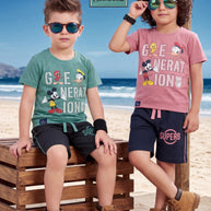 Wholesale Boys Printed T-Shirt & Pant Set | RMC-1274-22X26