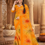 Exclusive Printed Saree with Blouse Piece for Elegant Ethnic Look | GLC-MAKHMALI
