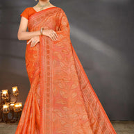 Elegant Printed Saree with Designer Blouse Piece for Festive Wear  | SNR-PURPOSE