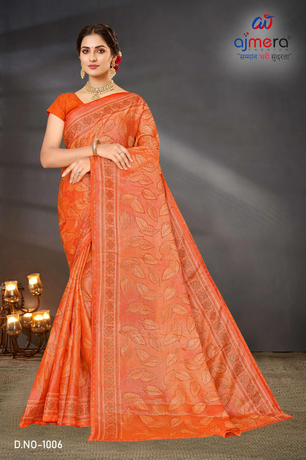 Elegant Printed Saree with Designer Blouse Piece for Festive Wear  | SNR-PURPOSE