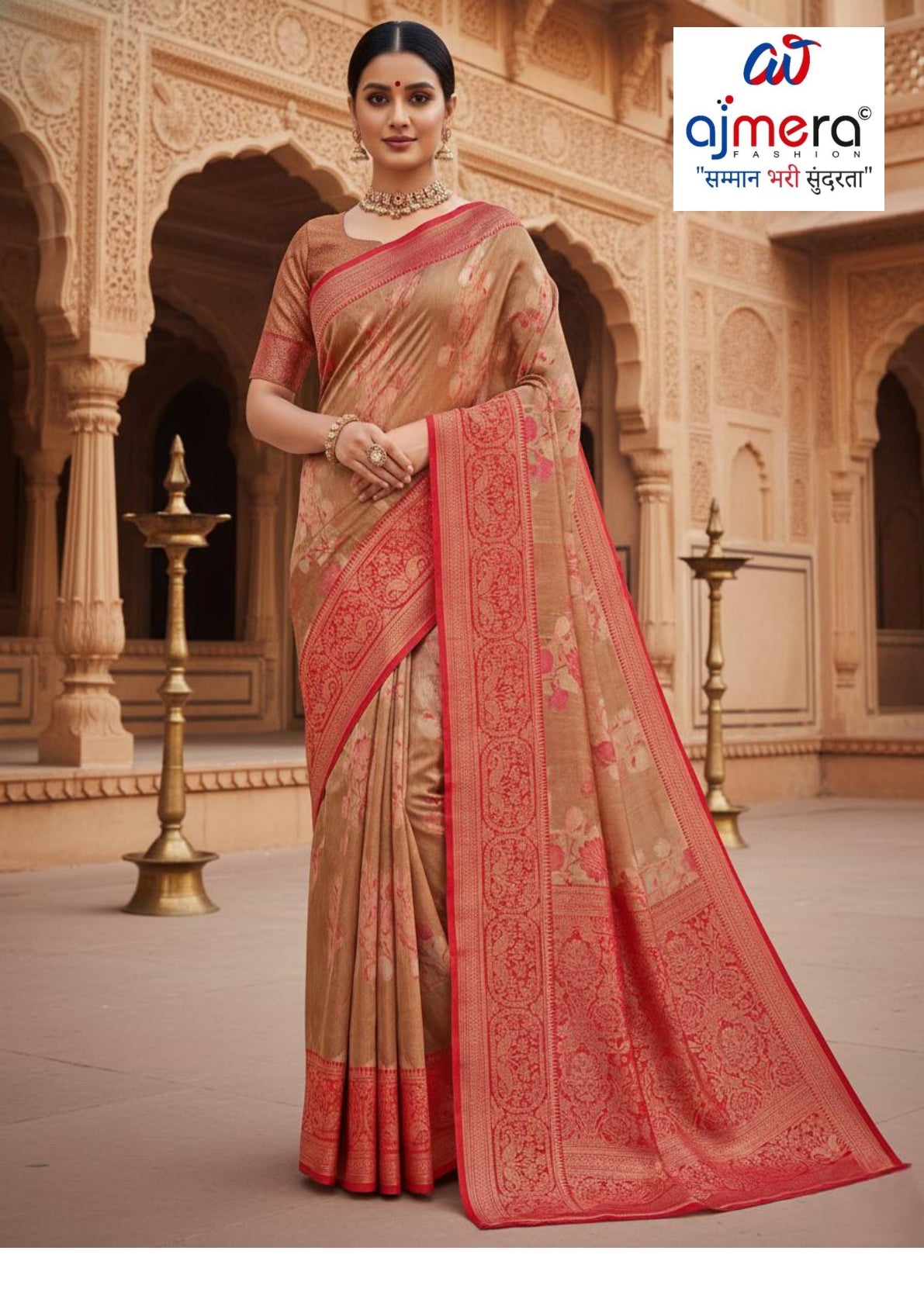 Stylish Border Rapier Silk Matching Saree With Blouse Piece | RKI-9037