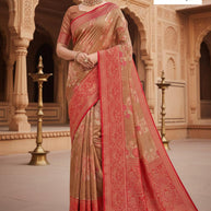 Stylish Border Rapier Silk Matching Saree With Blouse Piece | RKI-9037