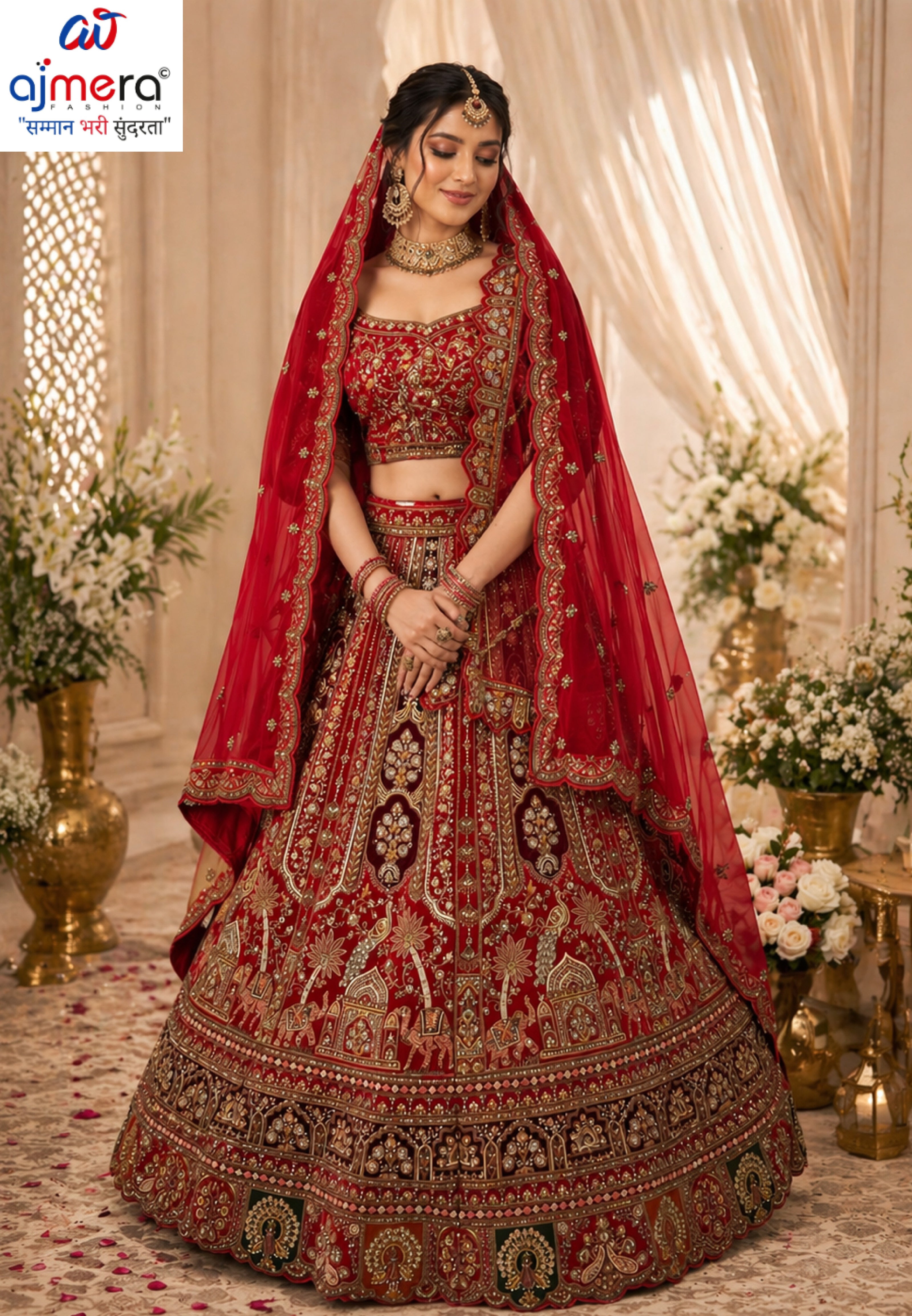 Best Silk Embroidery lehenga Manufacturer in India | VCE-GD-3