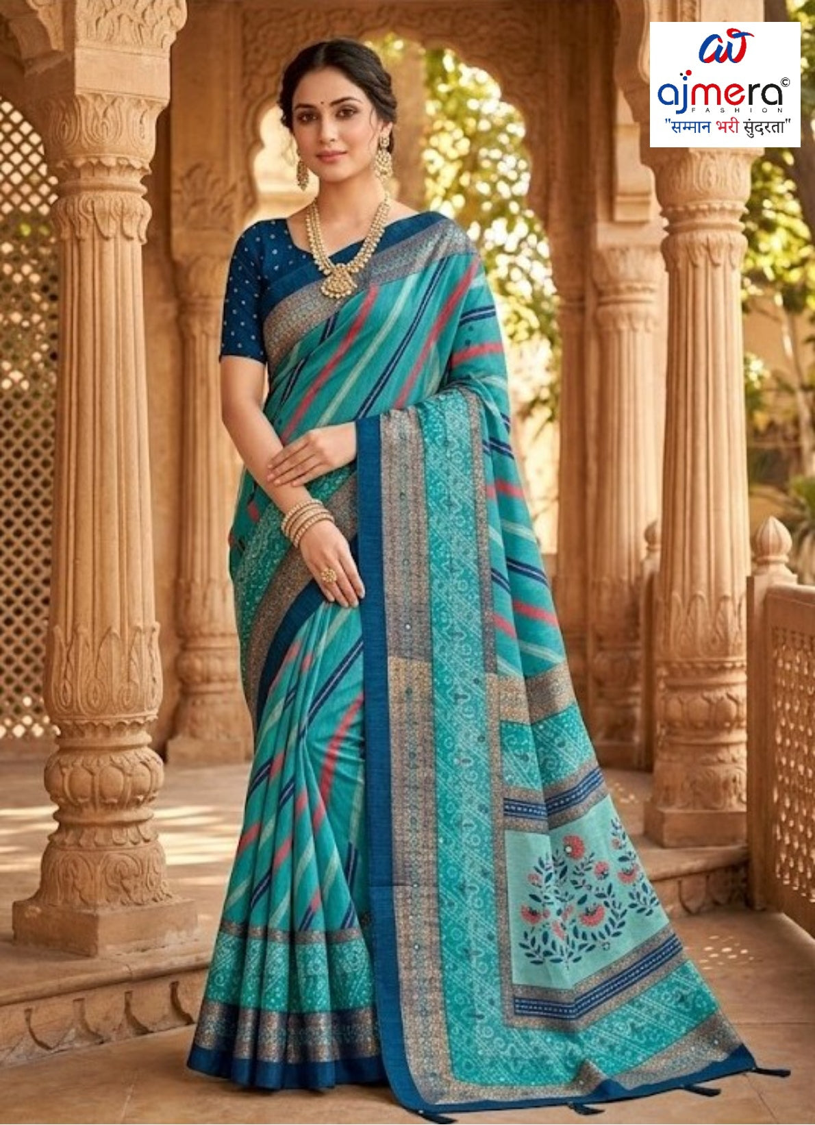 Stylish Printed Saree with Blouse Piece for Traditional Celebrations  | VER-BANJARAN-44228