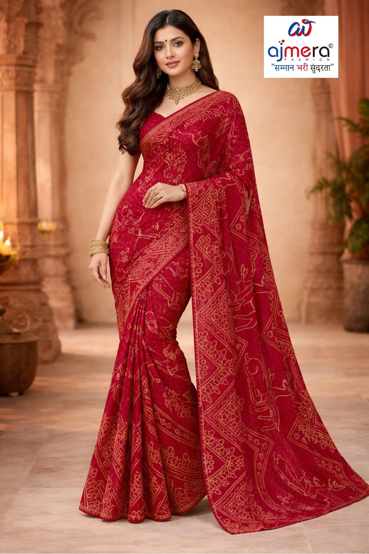 Beautiful Printed Saree with Blouse Piece for Cultural Celebrations | RMF-SUHAGAN VOL-4