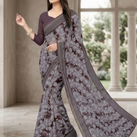 Zomato Print Loose Saree with Blouse for Premium Ethnic and Traditional Wear | CAS-GALAXY