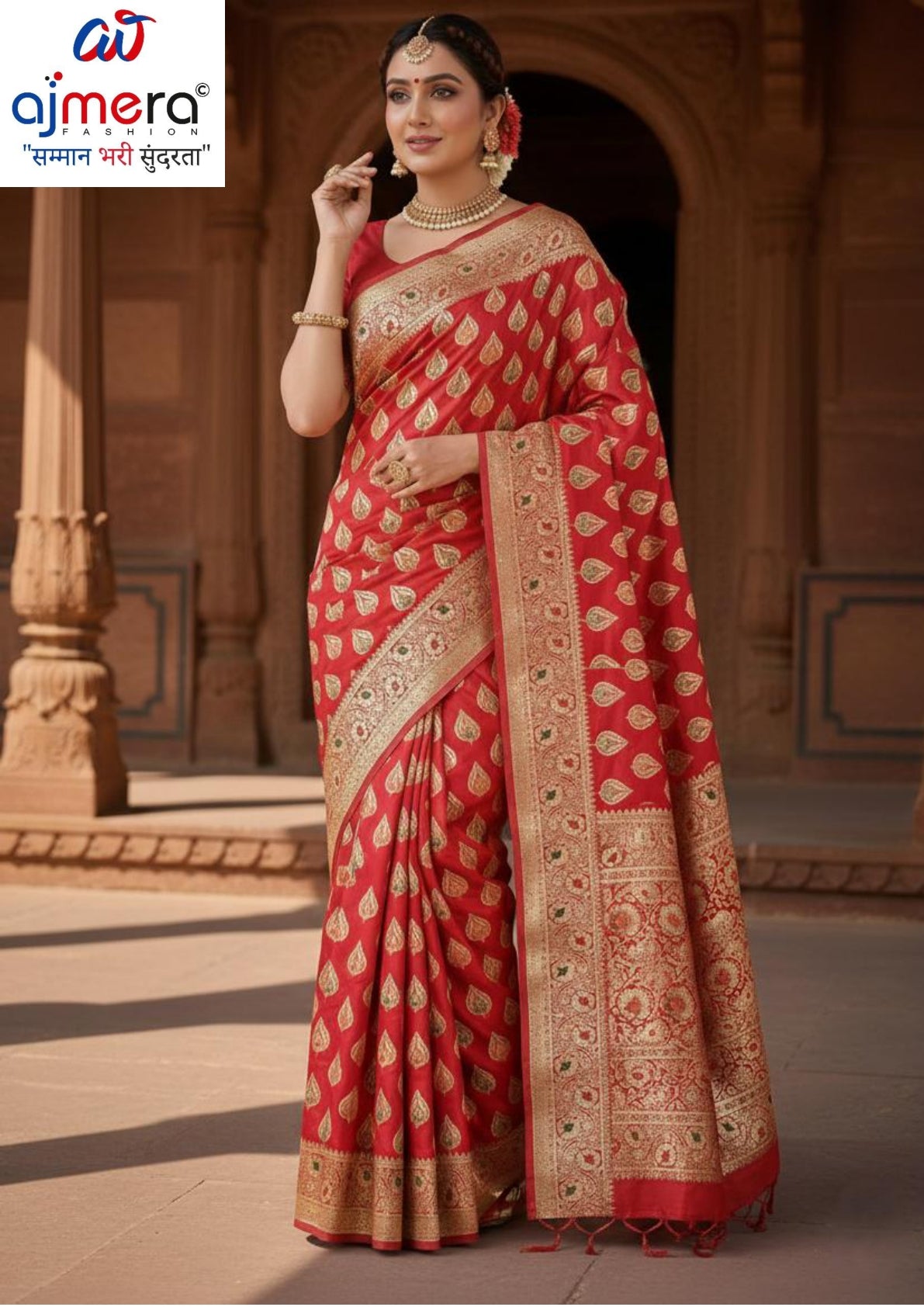 Fashionable Jacquard Silk Saree without Blouse for Special Events | MTE-BANARASHI SILK-744