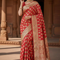 Fashionable Jacquard Silk Saree without Blouse for Special Events | MTE-BANARASHI SILK-744