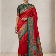 Elegant Border Jacquard Silk Saree With Blouse Piece | PGT-HRITVI