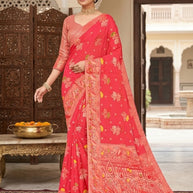 Traditional Craft Jacquard Silk Saree With Blouse Piece | DNA-TULSI SILK