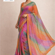 Printed Print Loose Saree with Blouse for Premium Ethnic and Traditional Wear | ATM-SILVER CRUSH-A