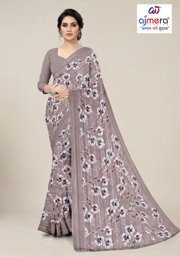 Classic Printed Saree without Blouse for Timeless Traditional Style | CAS-SMART SILK
