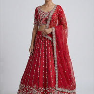 Fancy Satin Embroidery Lehenga Choli Manufacturer Supplier Exporter|AKD-ANUSKA-5075