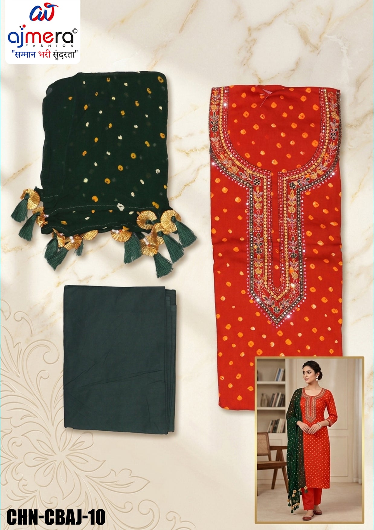 Premium Designer Unstitched Suit Set | CHN-CBAJ-10