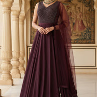 Designer Satin Gown for Women | CRY-6191