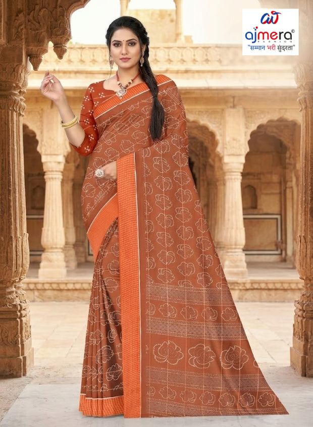 Chic Printed Saree with Blouse Piece for Sophisticated Ethnic Style | GLC-BIJALI