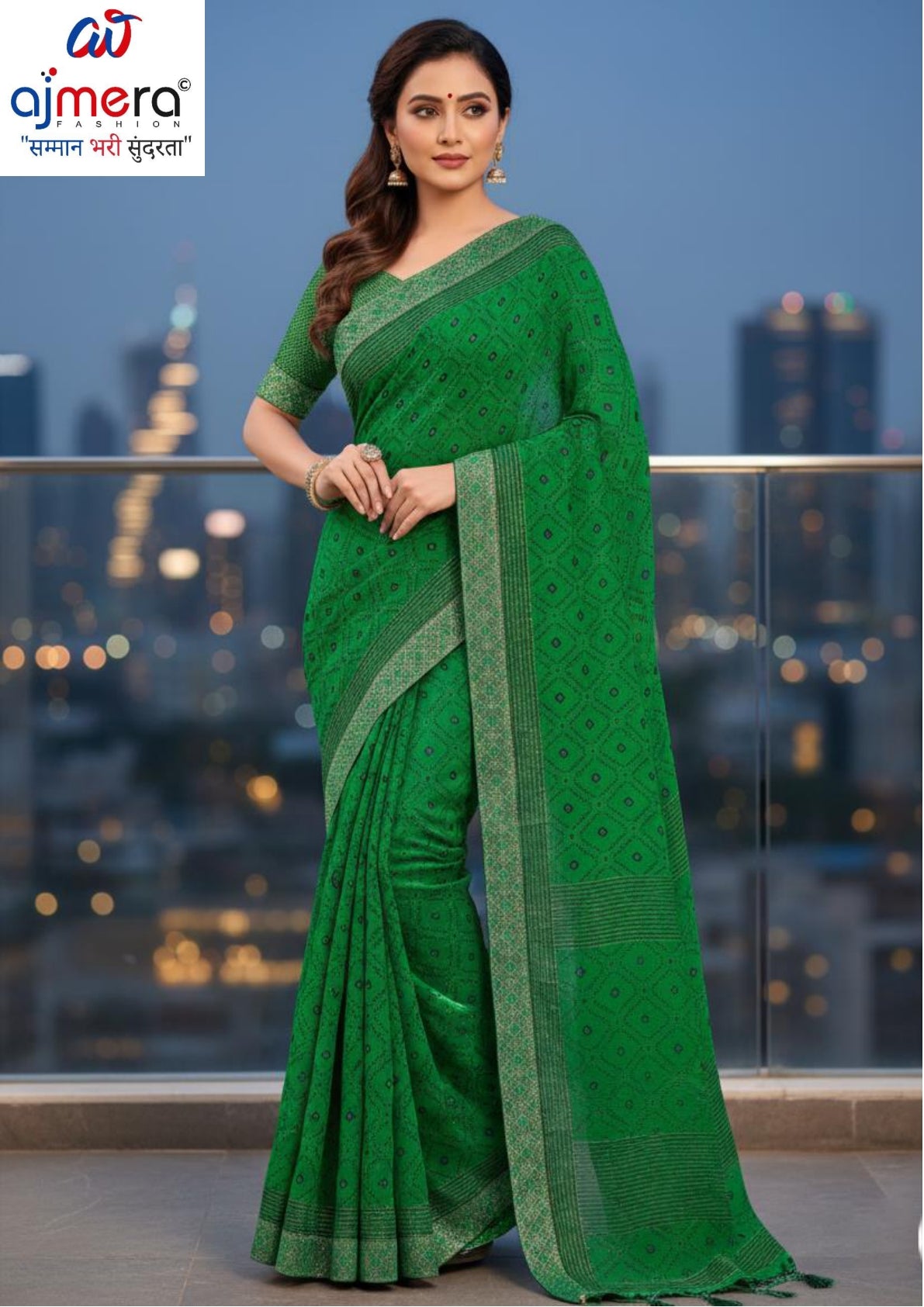 Reniyal Print Loose Saree without Blouse for Premium Ethnic and Traditional Wear | CAS-SONPARI GOLD